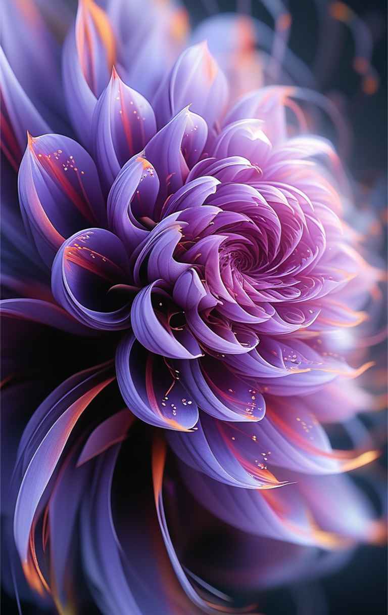 一朵紫色艺术花，花瓣呈螺旋状 9
