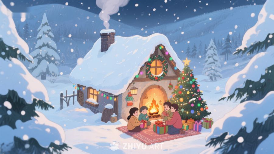 雪夜温馨圣诞小屋 414