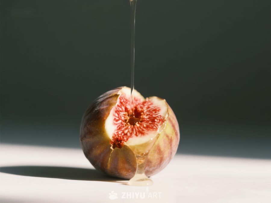 蜂蜜滴落于切开的无花果 120