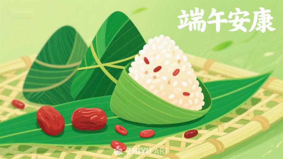 端午节粽子与红枣插画 108
