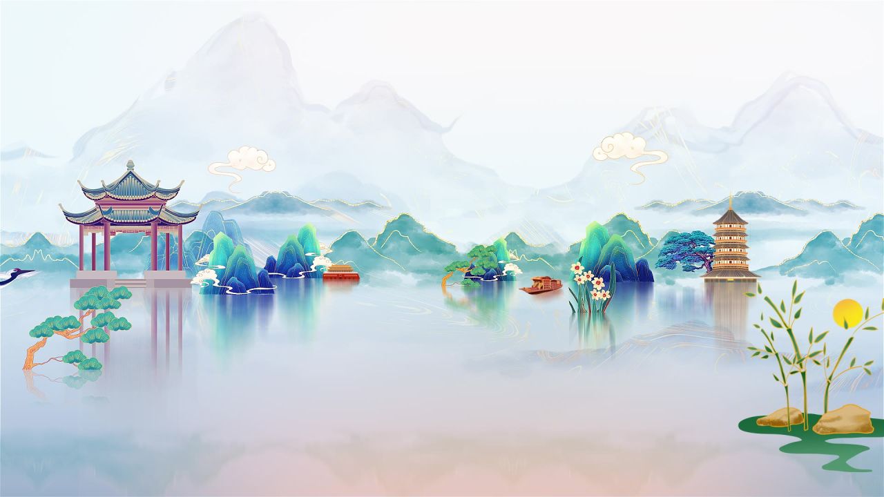 中国风水墨梅花古风戏曲晚会LED视频素材 17