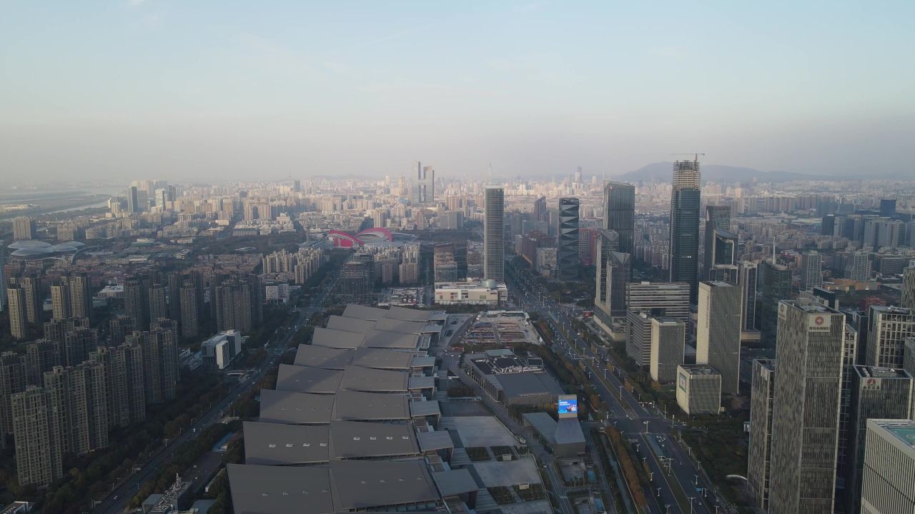 江苏南京城市风光建筑航拍 
