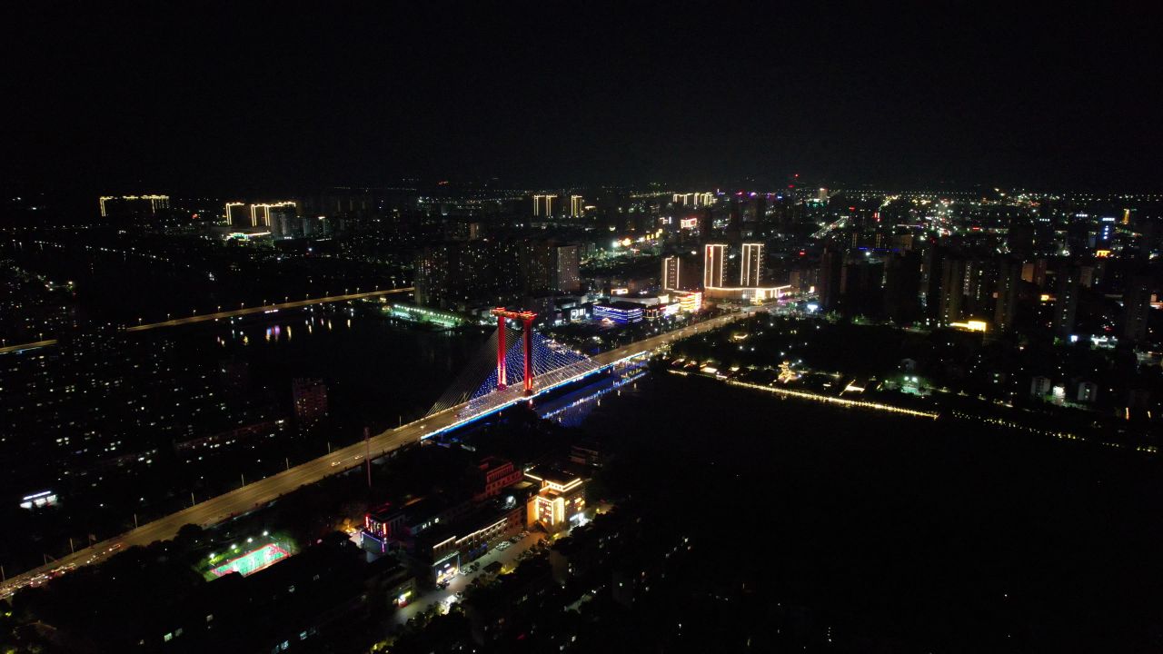 江苏宿迁城市风光地标建筑航拍 
