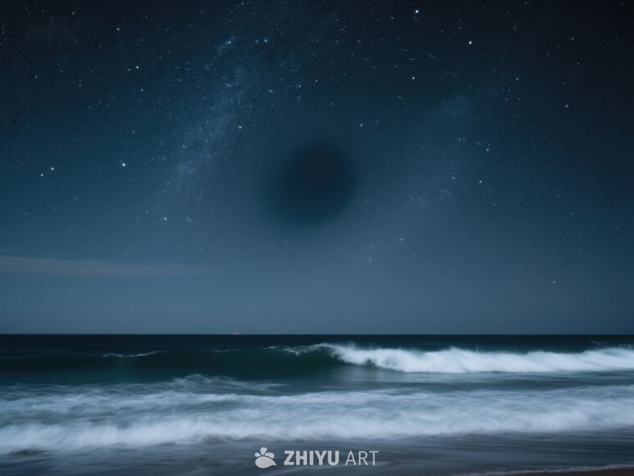 夜空下的海浪与神秘黑洞 328