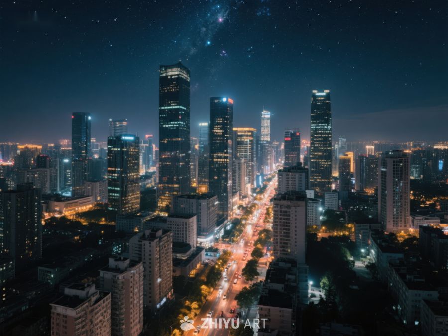 夜幕下的城市星空 478