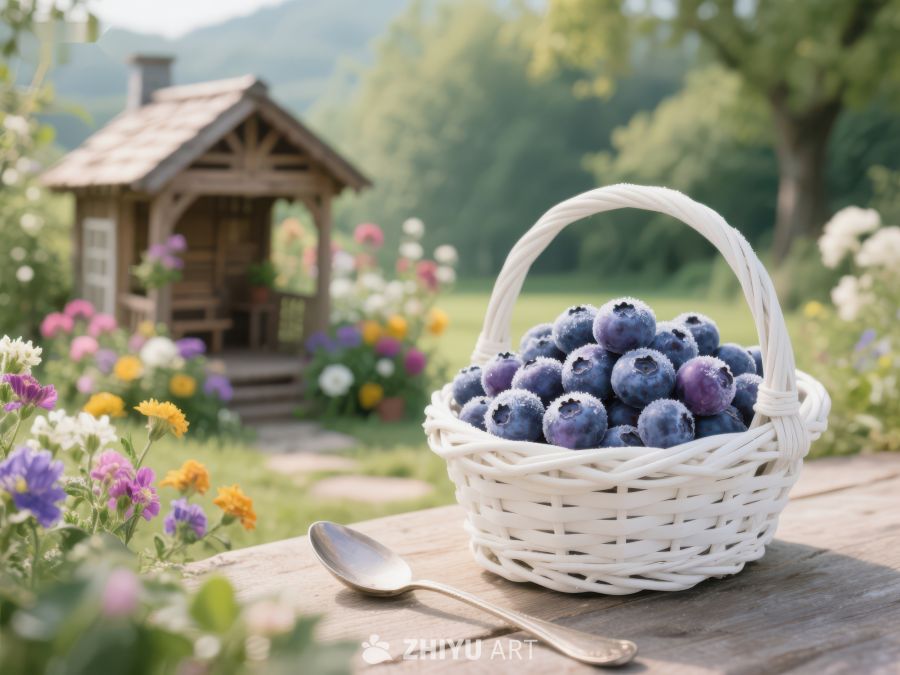 蓝莓篮子与花园小屋 203