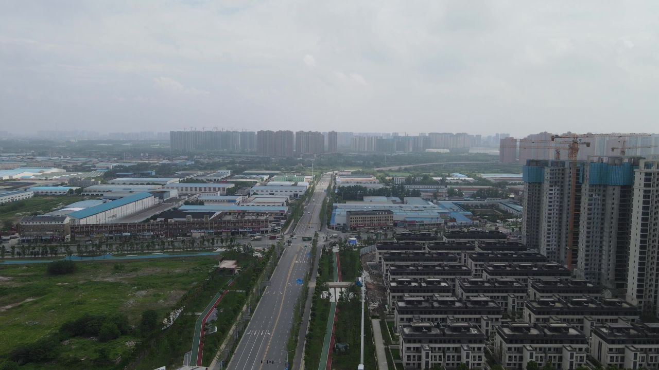 湖北荆州城市风光地标建筑航拍 