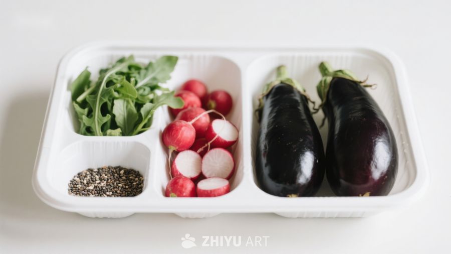 新鲜蔬菜与香料组合