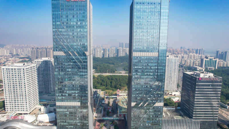 广东江门城市风光航拍图 