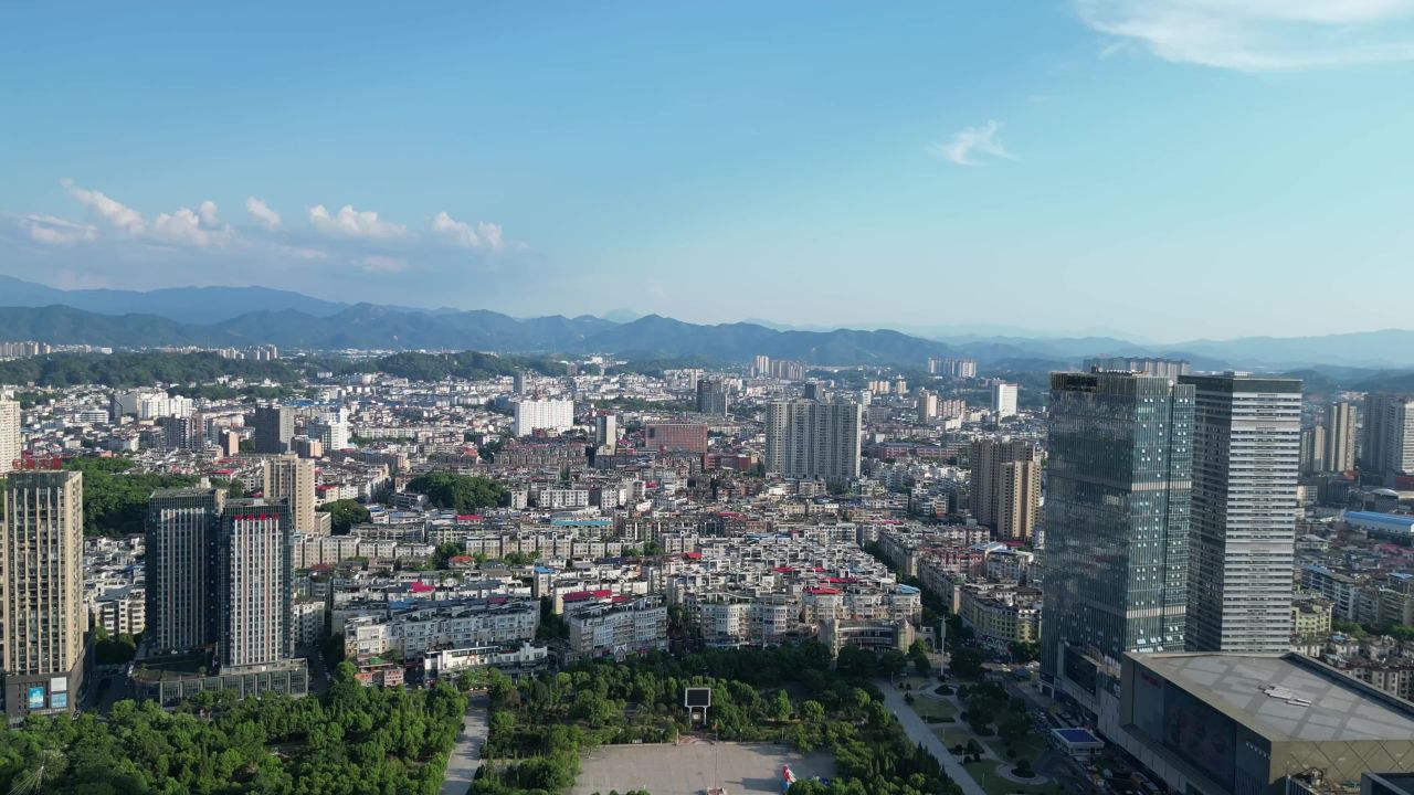 航拍江西萍乡城市风光