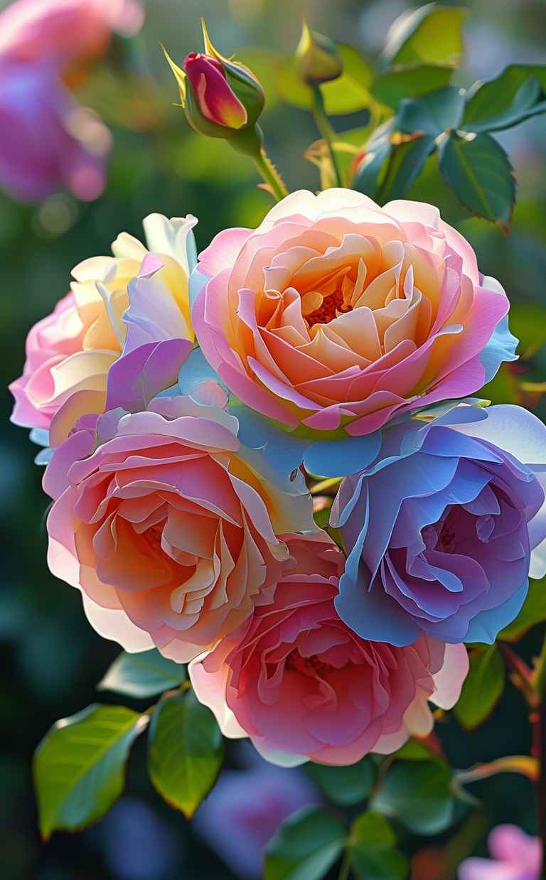 五颜六色的花朵，玫瑰花 12