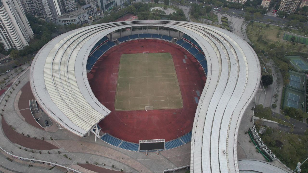 四川遂宁体育中心航拍