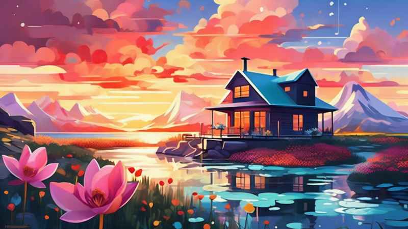 充满活力的绿洲在它的后院各种花 67