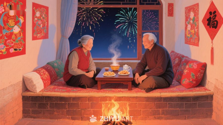 温馨除夕夜，老夫妇共度佳节 886