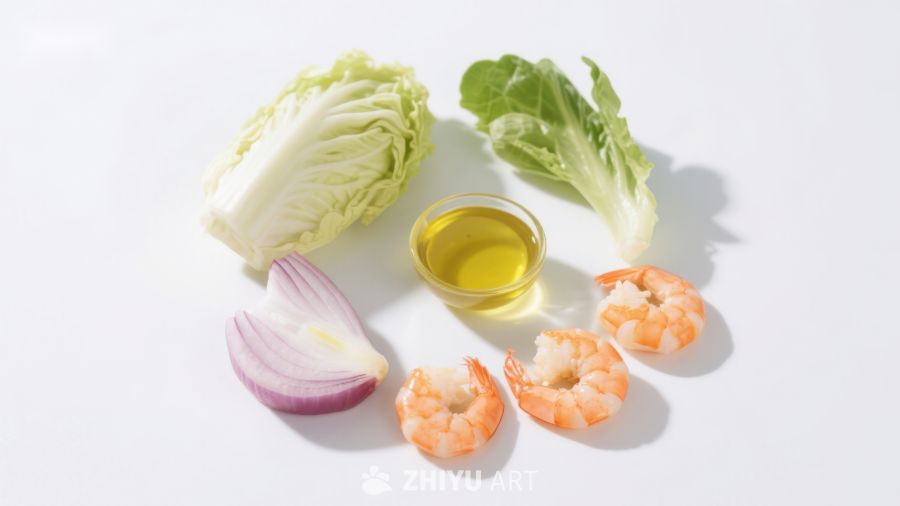 虾仁与蔬菜食材组合
