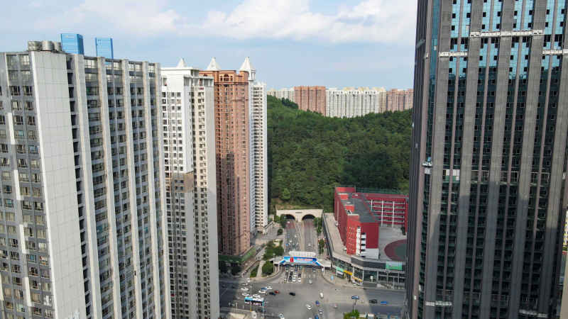 贵州贵阳城市建设航拍摄影图