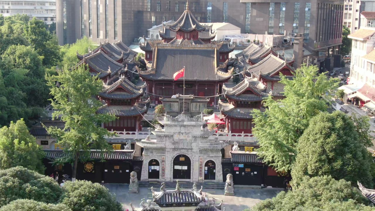  贵阳黔明古寺古建筑航拍