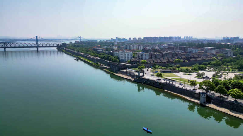 湖北襄阳城市风光航拍摄影图
