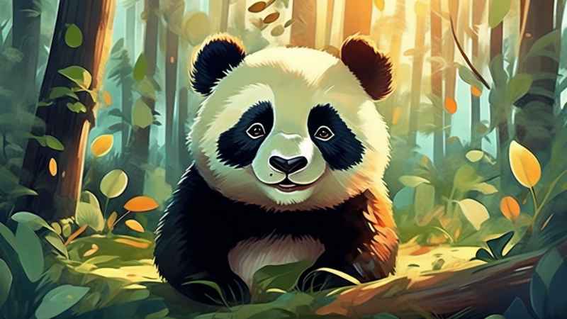 可爱熊猫插画简约风格 160