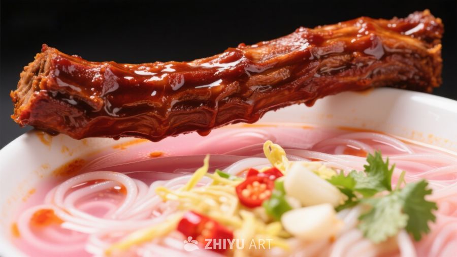 酱香排骨配米粉，美味诱人