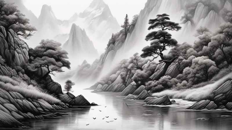 山水风景插画 11