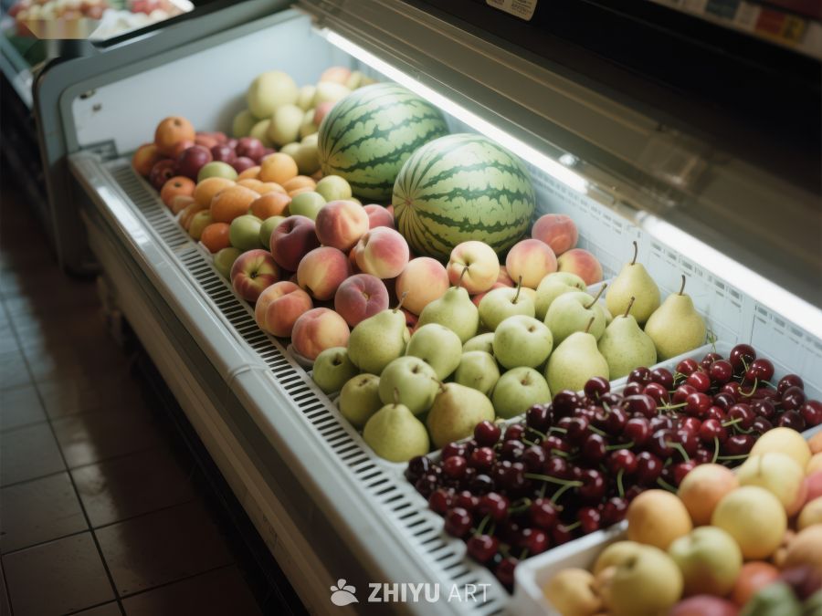 超市冷藏区新鲜水果陈列 95