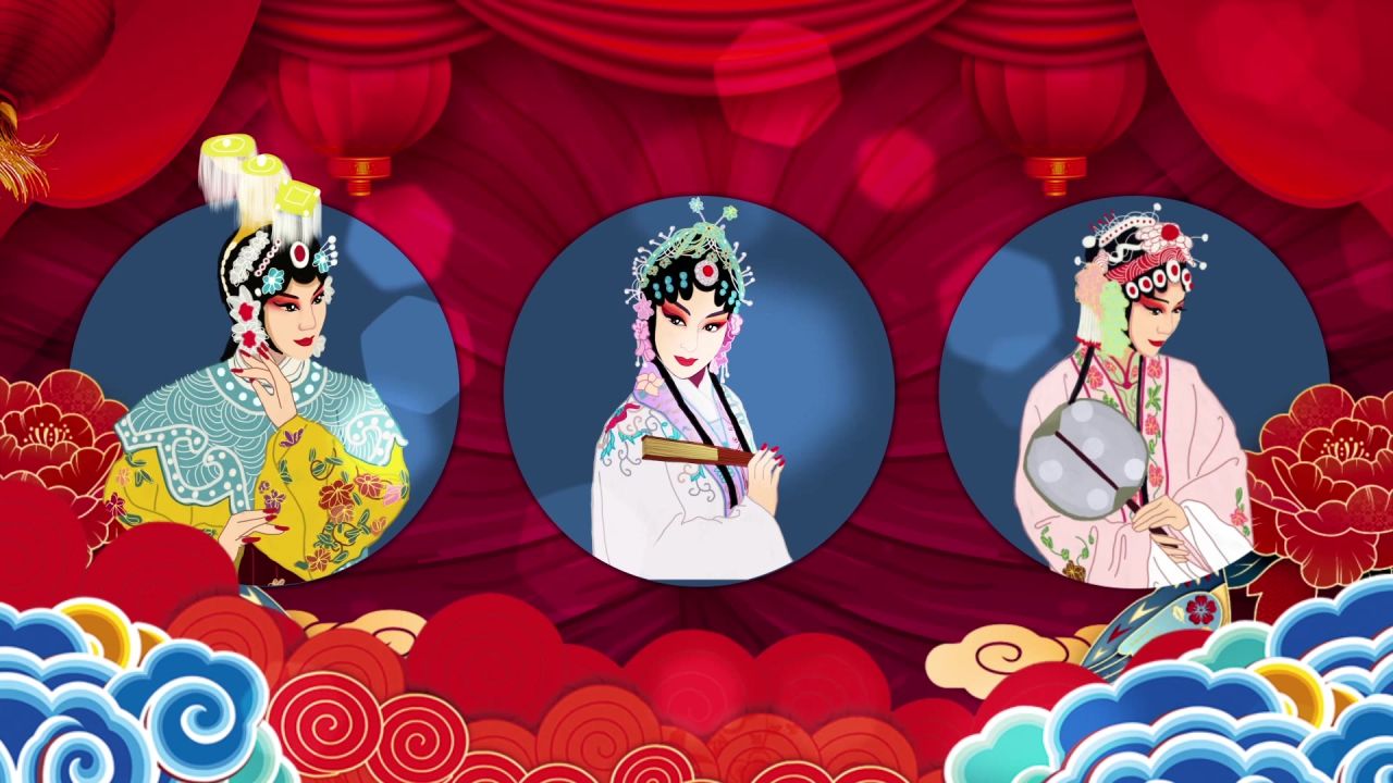 古风背景视频 中国风 意境春天 桃花 水墨 66