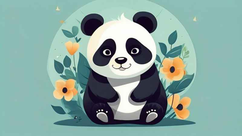 可爱熊猫插画简约风格 106