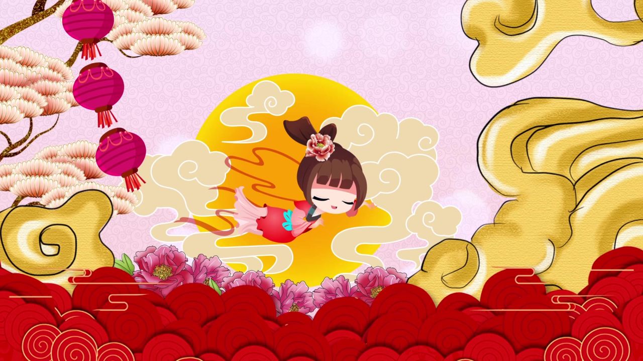 古风背景视频 中国风 意境春天 桃花 水墨 72