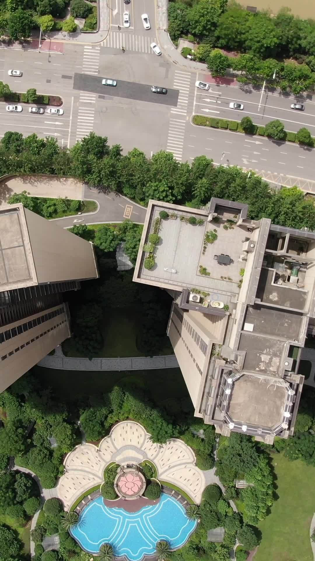 城市绿洲与高楼林立