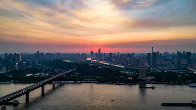 湖北武汉城市建设航拍摄影图 