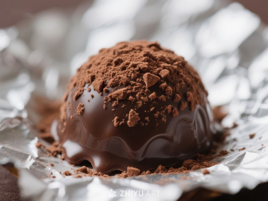 巧克力球撒可可粉特写 456