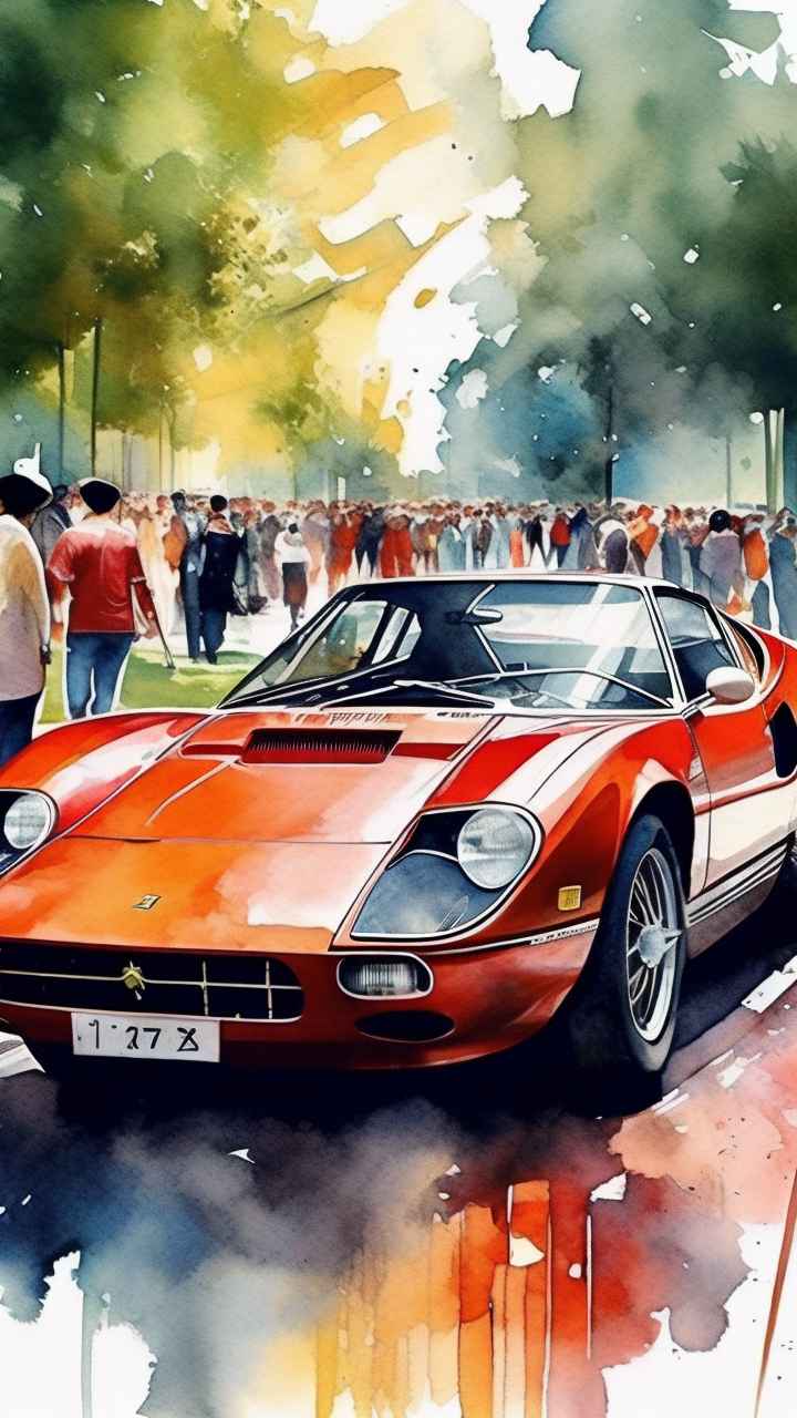 抽象绘画描绘了法拉利插画 21