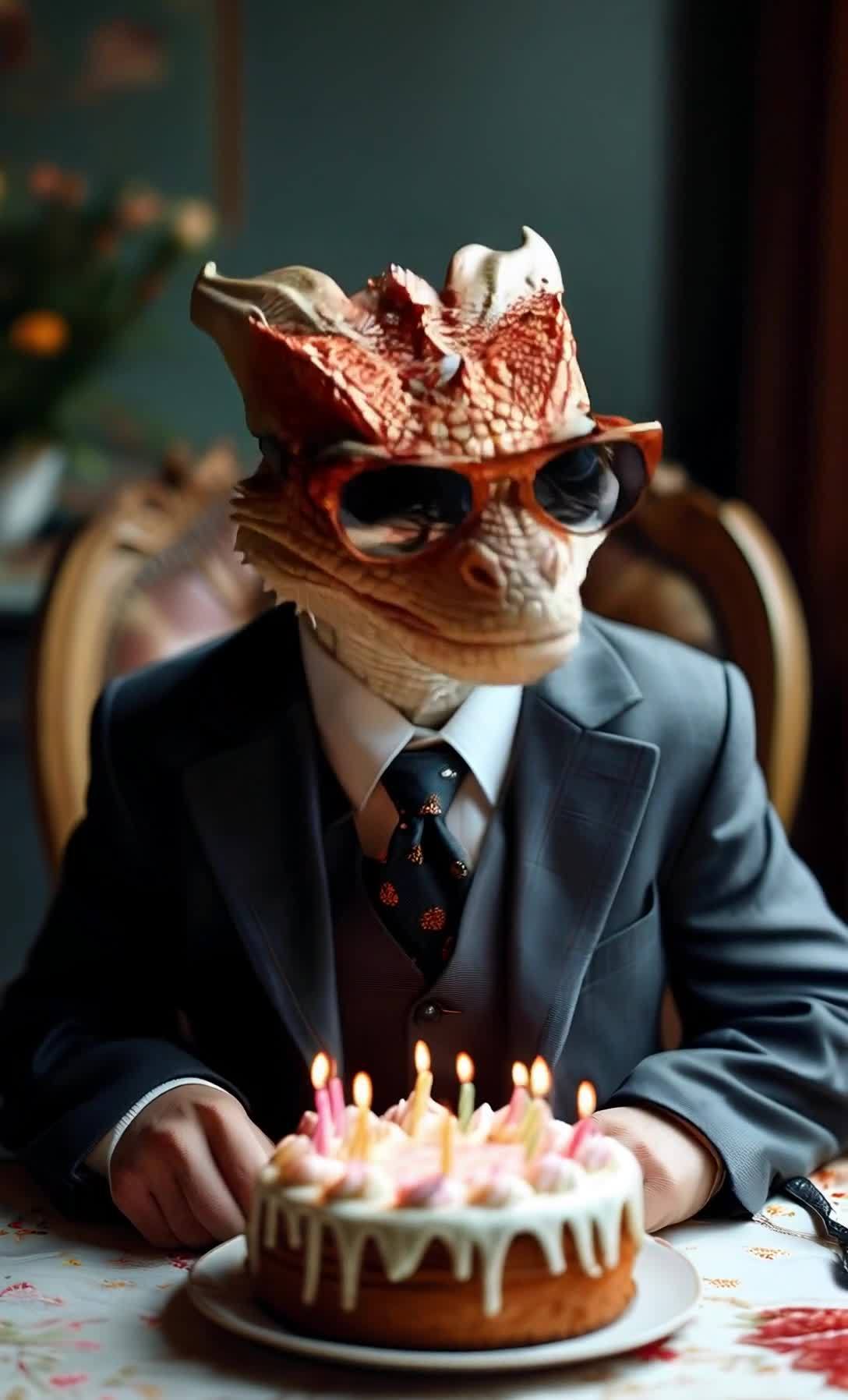 蜥蜴人在生日宴会上庆祝