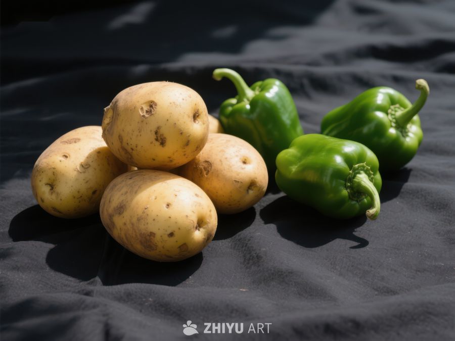 土豆与青椒的静物组合 385