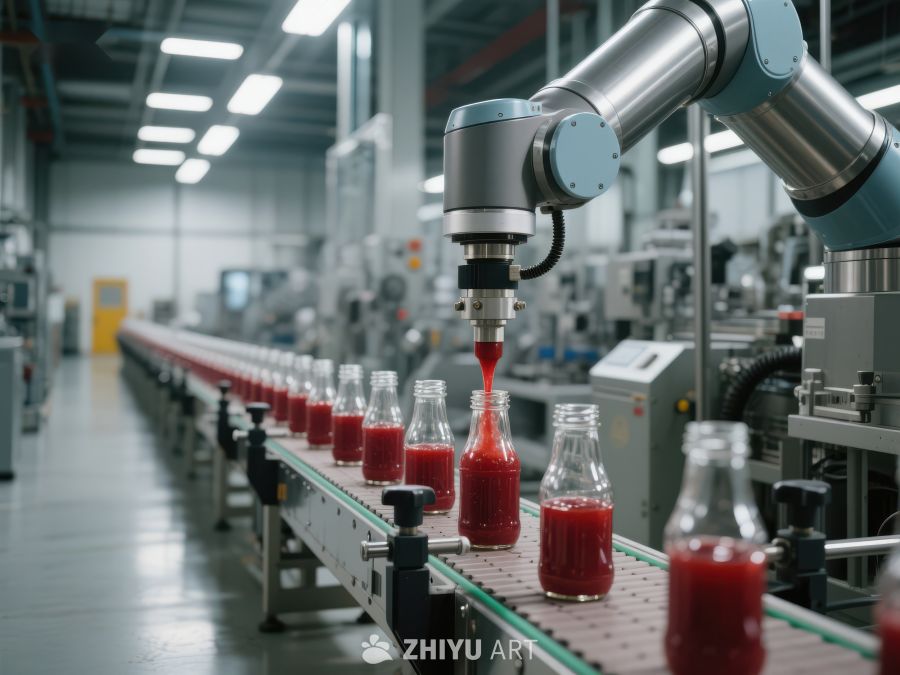 自动化生产线灌装红色液体 816