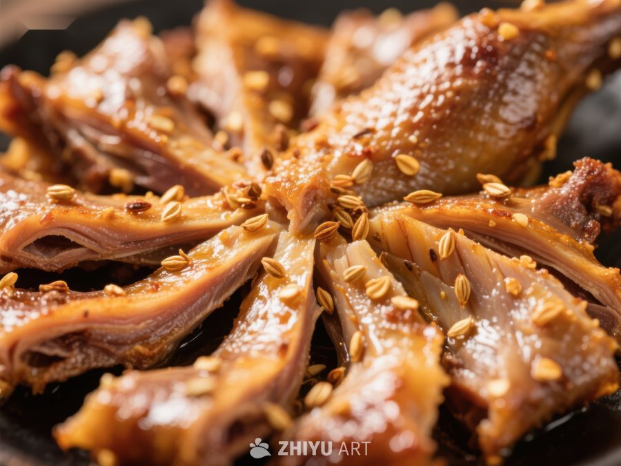香辣鸭脖美食特写