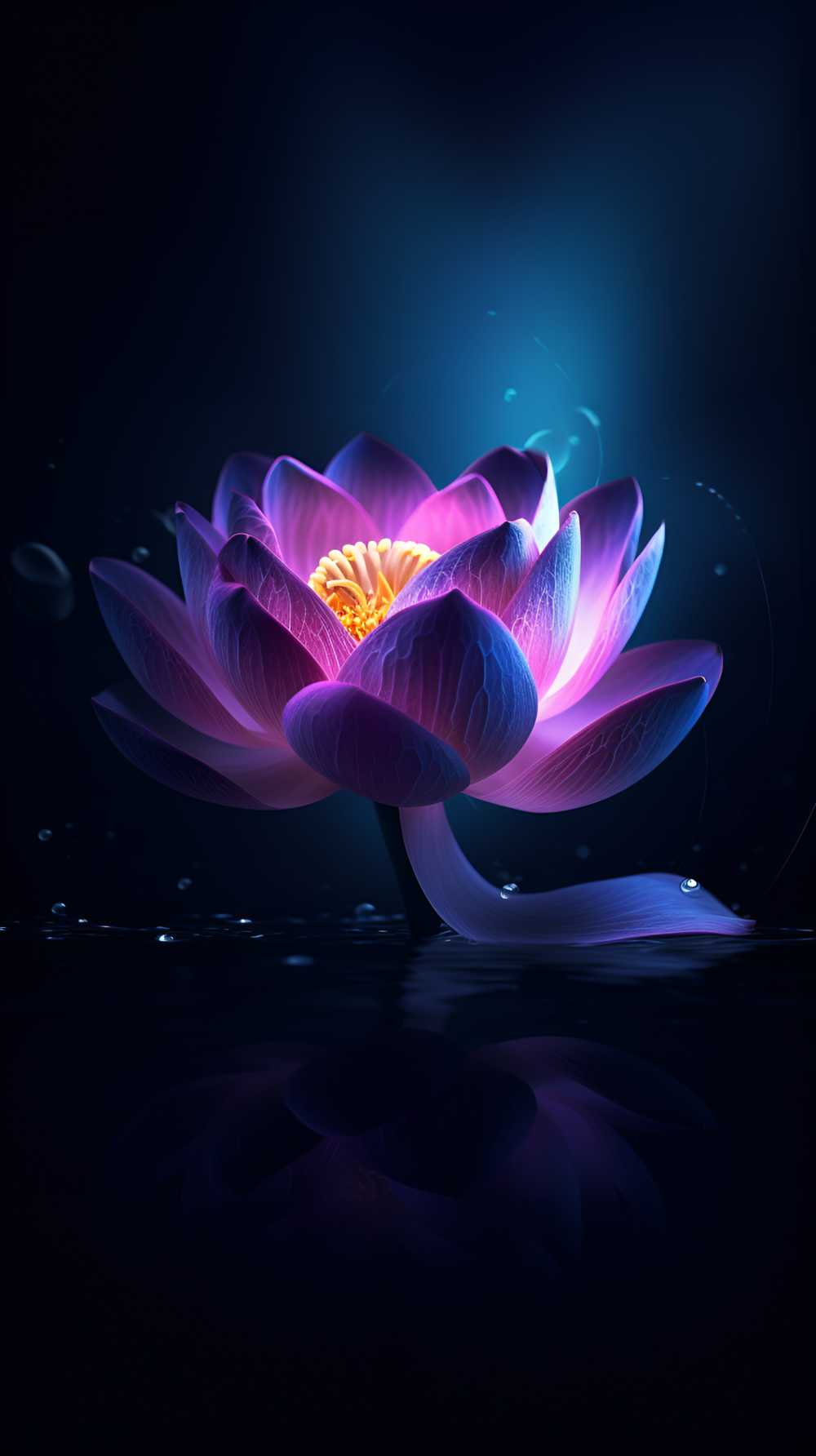 荷花鲜艳夜色
