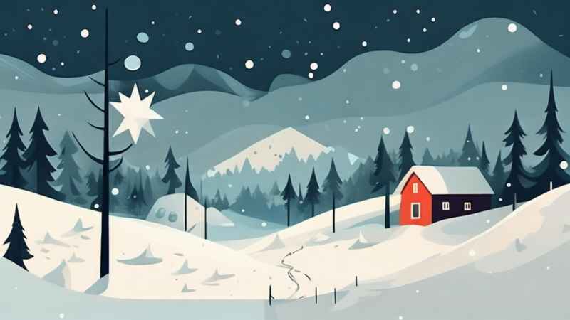 圣诞节下雪插画简约风格 15