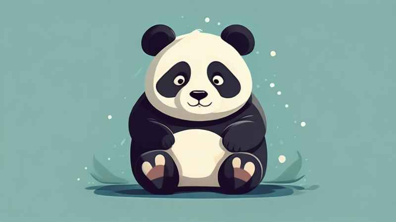 可爱熊猫插画简约风格 122