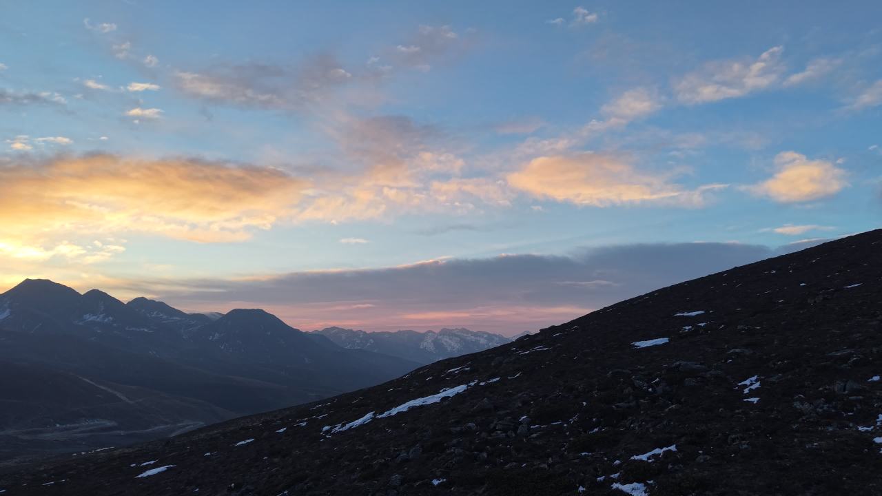 日落山脉延时摄影