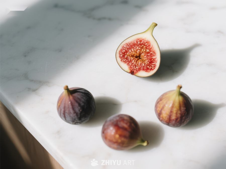 新鲜无花果切半展示 744