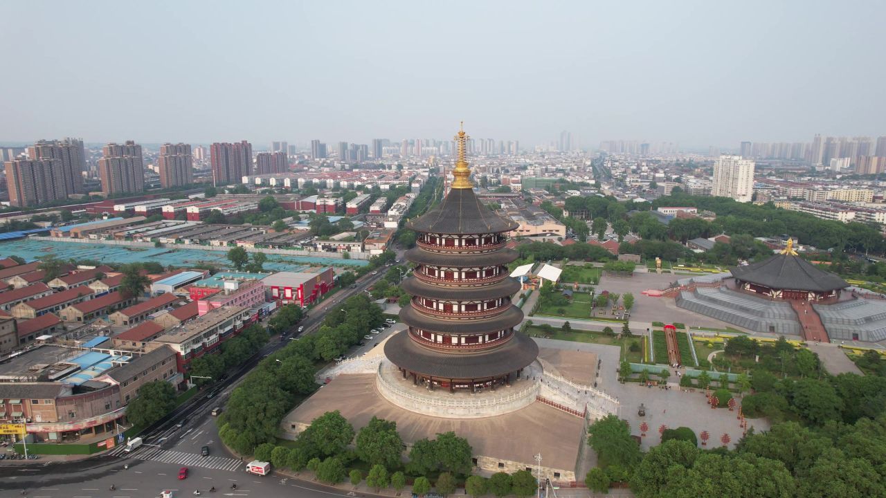 河南洛阳城市风光旅游景区航拍