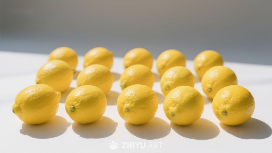 排列整齐的柠檬群