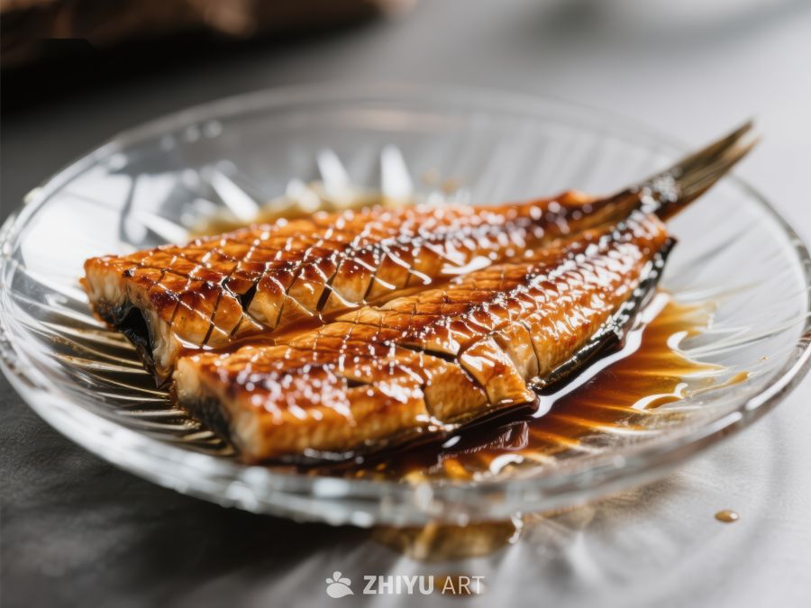烤鳗鱼片摆盘