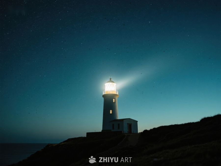 夜幕下的灯塔光芒 421