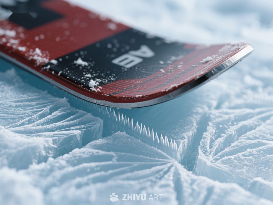 雪地上的滑雪板特写 218