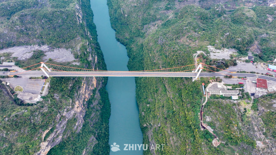 航拍贵州北盘江大桥 关兴公路上的大桥 12