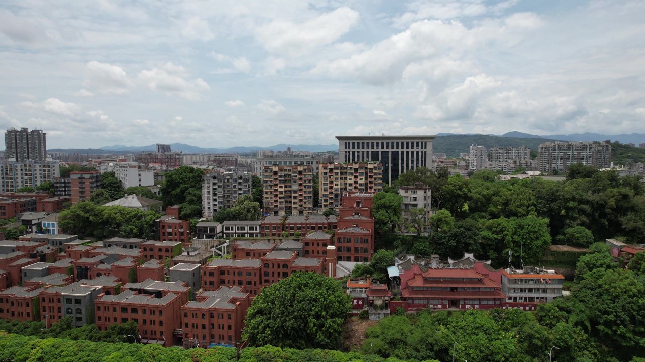 福建福州城市风光航拍 