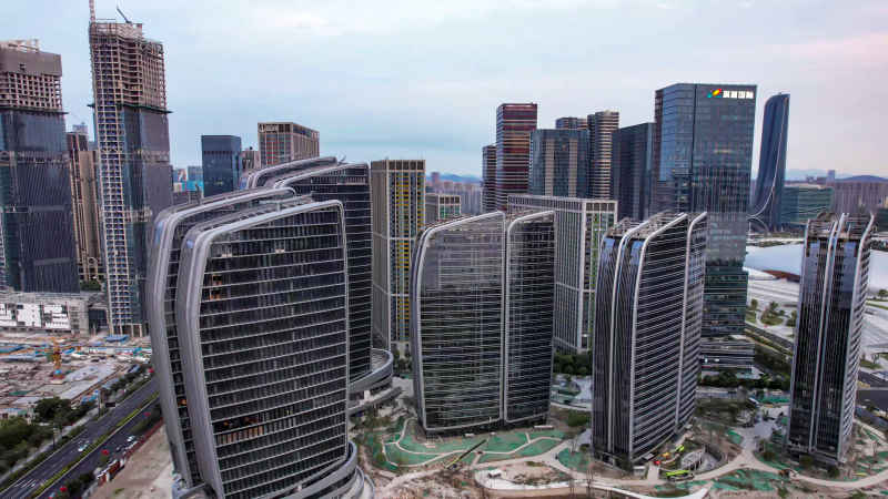 浙江杭州城市风光航拍摄影图 